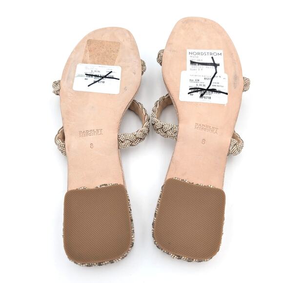 Badgley Mischka Femme Embellished Flat Sandal Women's Soft Gold Size US8 EU39 - Picture 8 of 12